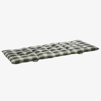 Matelas à carreaux vert en coton – pour banc ou lit de camp (70×180 cm)