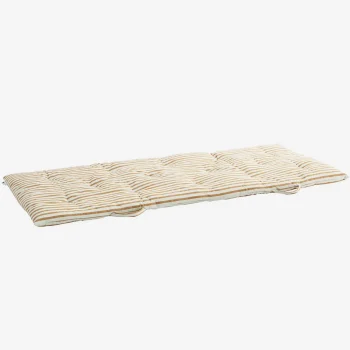 Matelas rayé orange en coton – pour banc ou lit de camp (70×180 cm)