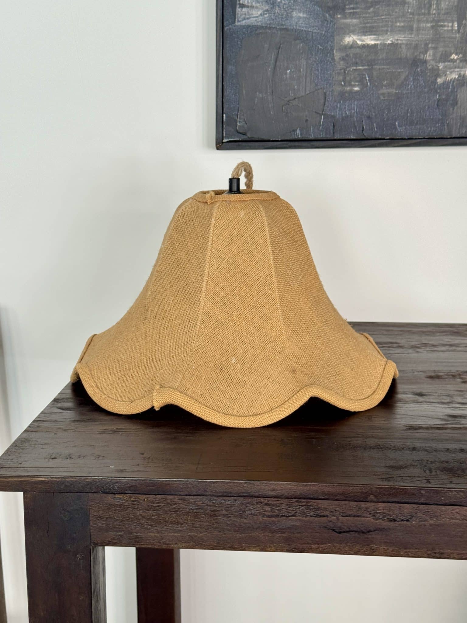 Suspension vintage en toile de jute