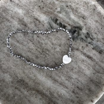 Bracelet Brigitte Hématite argentée & Nacre • Le monde est stone