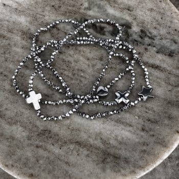 Bracelet Brigitte Hématite argentée • Le monde est stone