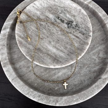 Collier Croix Nacre • Le monde est stone