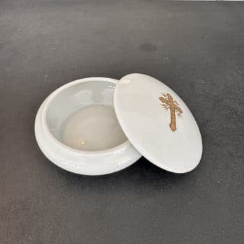 Boîte de dévotion ancienne en porcelaine