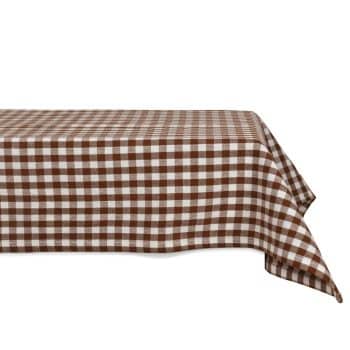 Nappe en coton vichy marron & blanc (2 tailles)