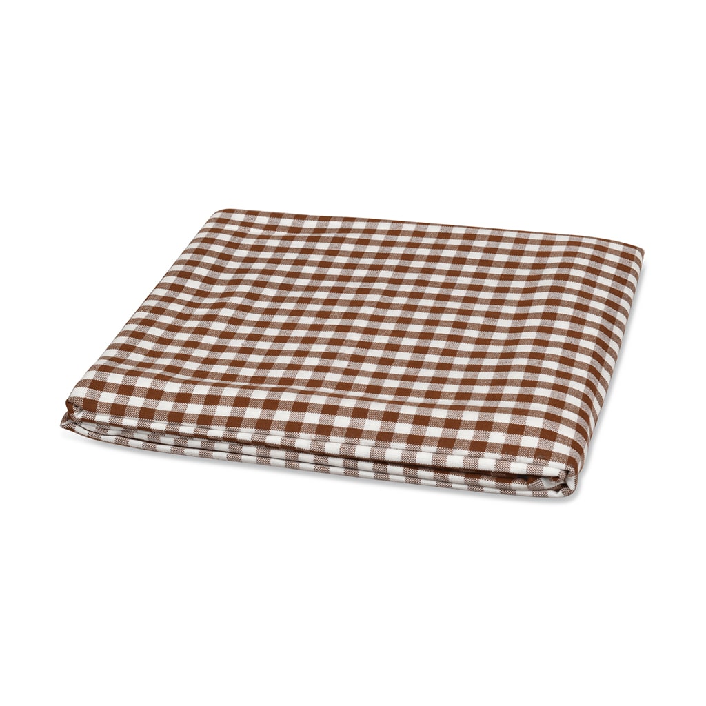 Nappe en coton vichy marron & blanc (2 tailles) – Image 3