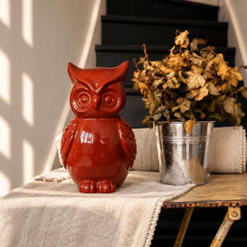 Hibou en céramique – Terracotta brun