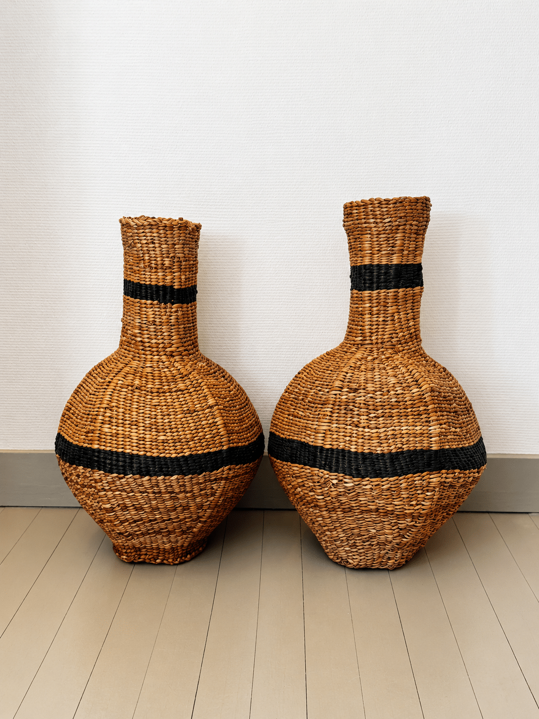 Lot de deux paniers-jarres tressés en fibres naturelles - h 56 cm – Image 5