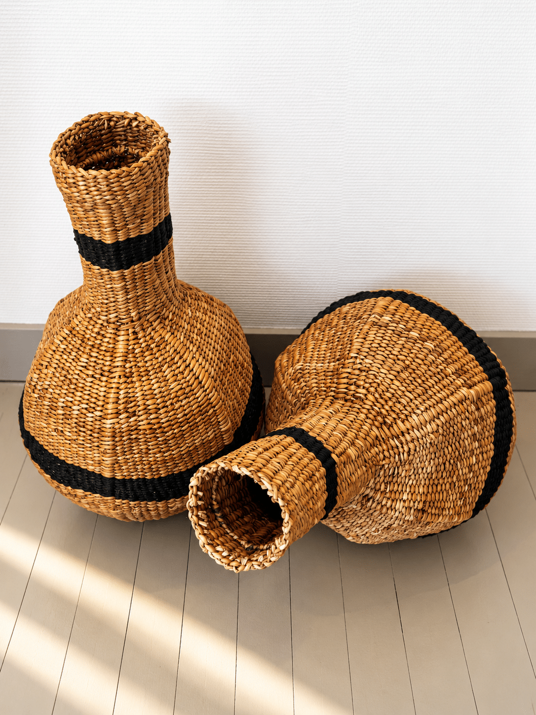 Lot de deux paniers-jarres tressés en fibres naturelles - h 56 cm – Image 4