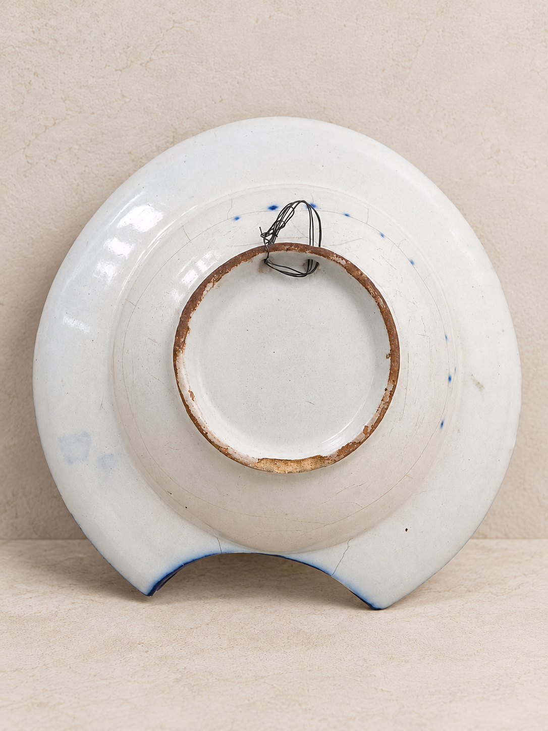 Plat à barbe ancien, décor bleu cobalt – Image 3