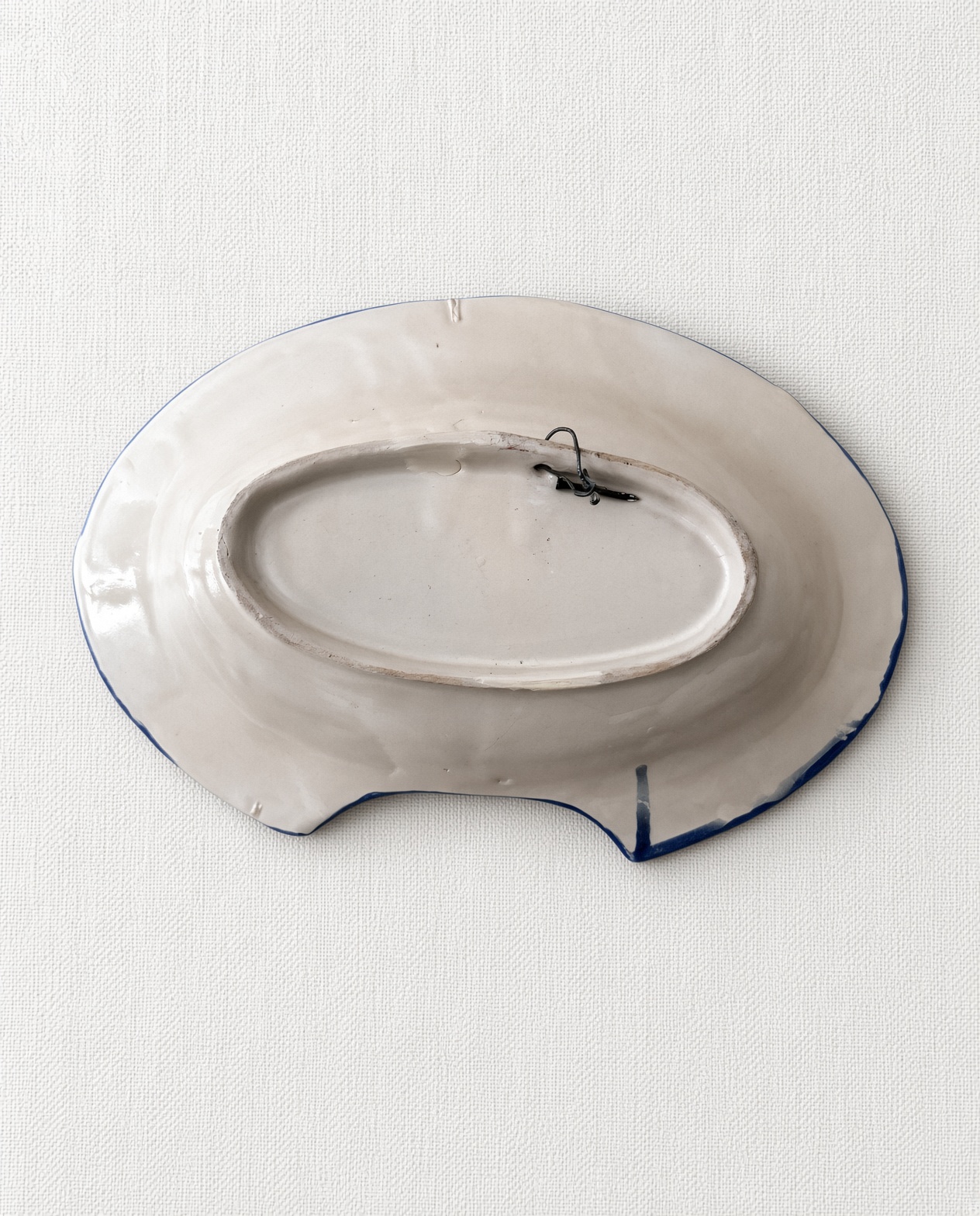 Plat à barbe ancien, décor bleu cobalt – Image 2
