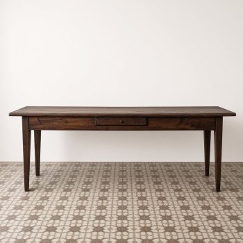 Table de ferme étroite ancienne en bois