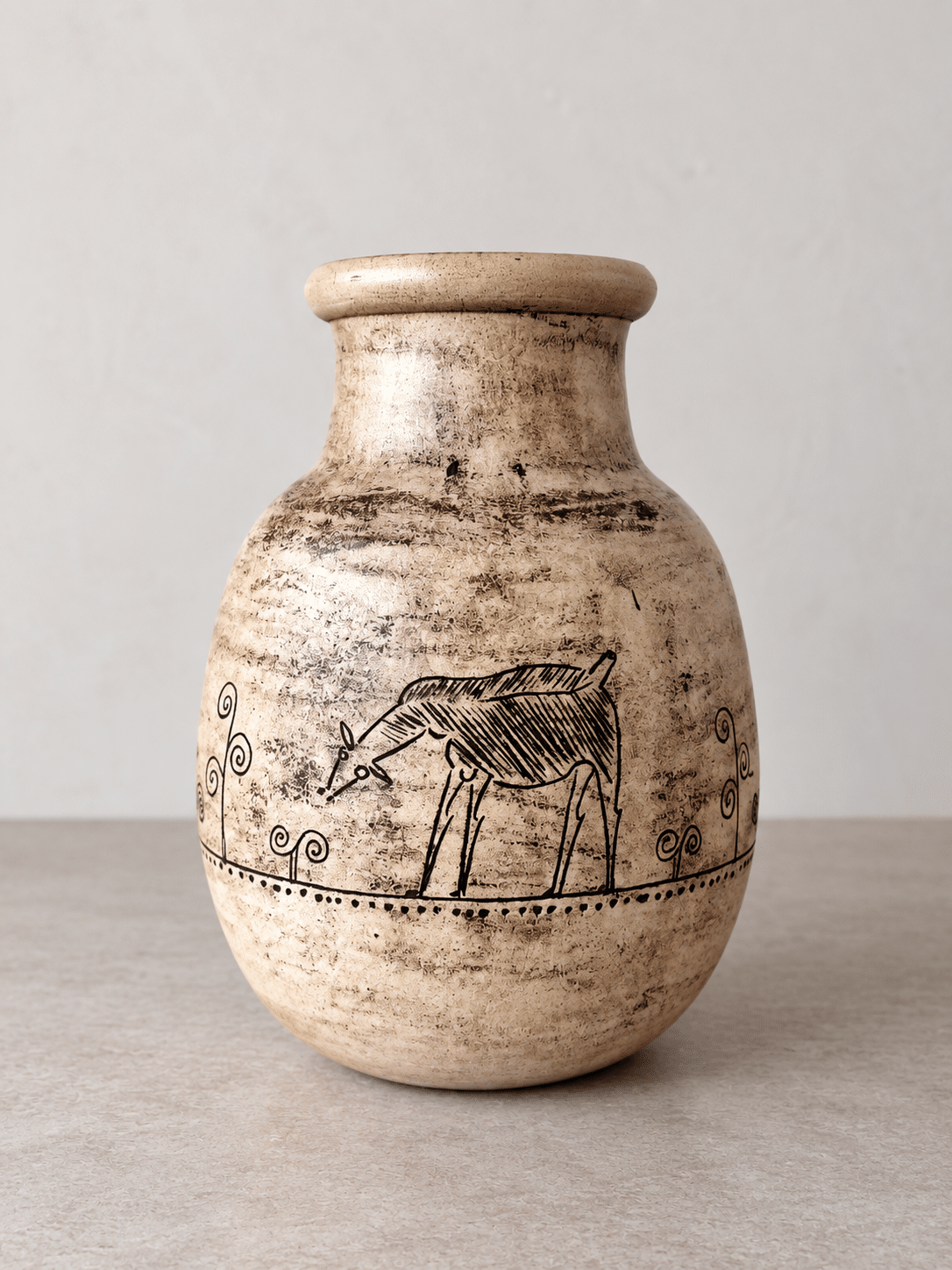 Vase en céramique signé Jacques Blin - décor animalier – Image 3