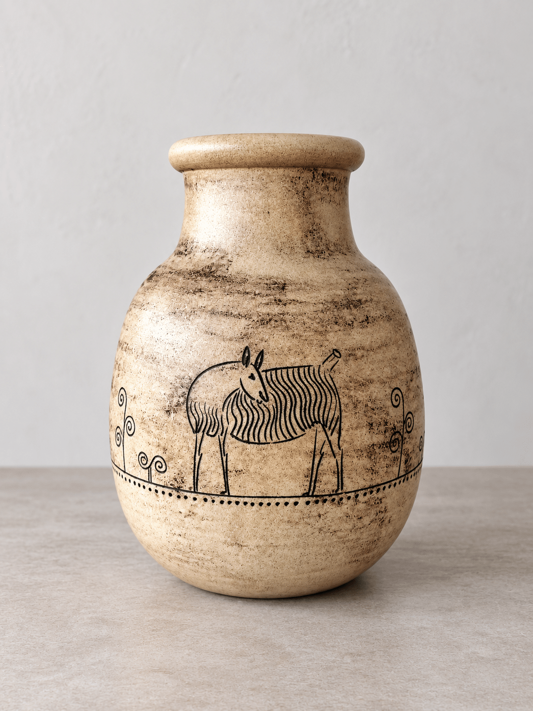 Vase en céramique signé Jacques Blin - décor animalier – Image 2