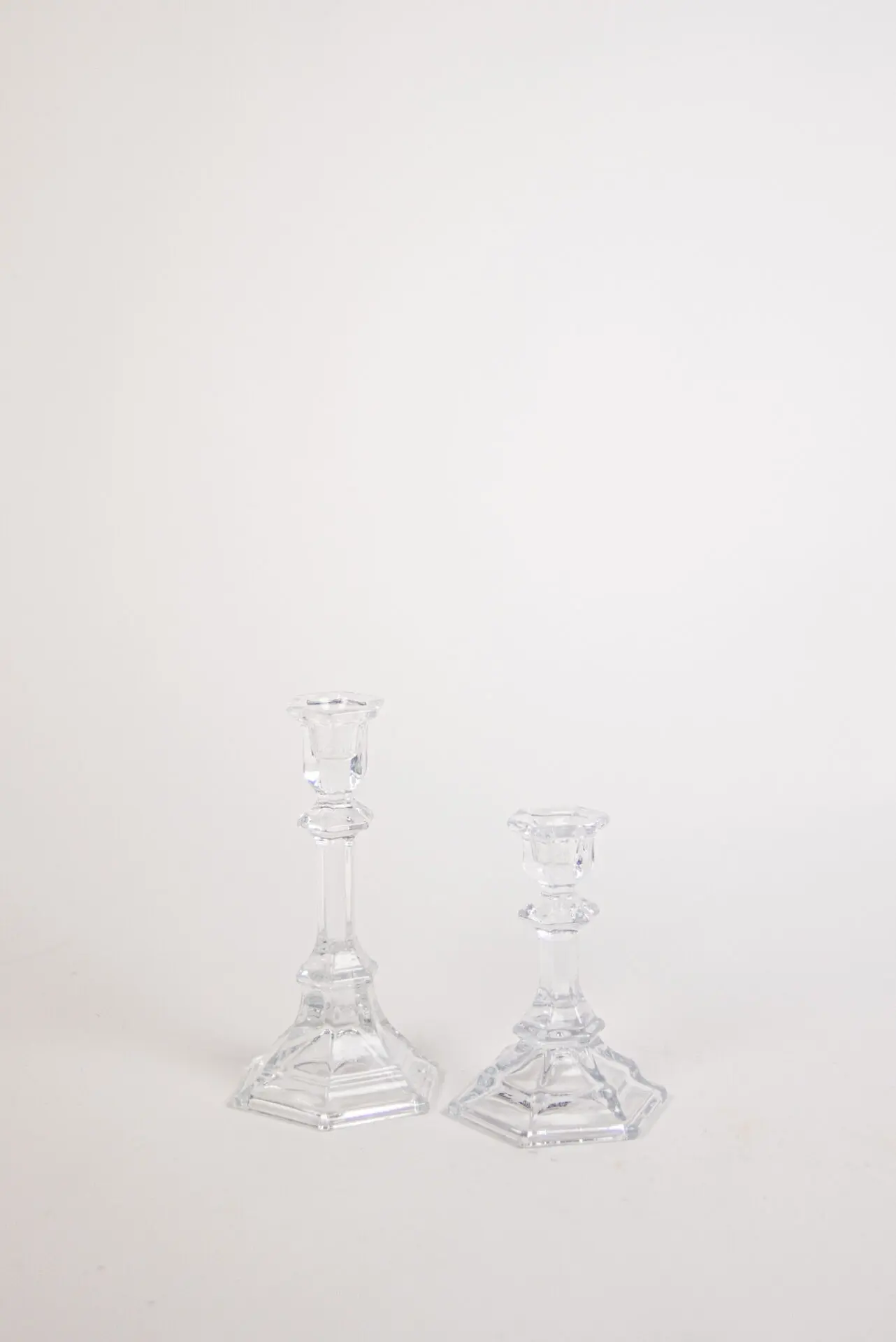 Bougeoir en verre transparent – H15cm