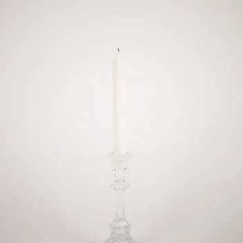 Bougeoir en verre transparent – H19,5 cm
