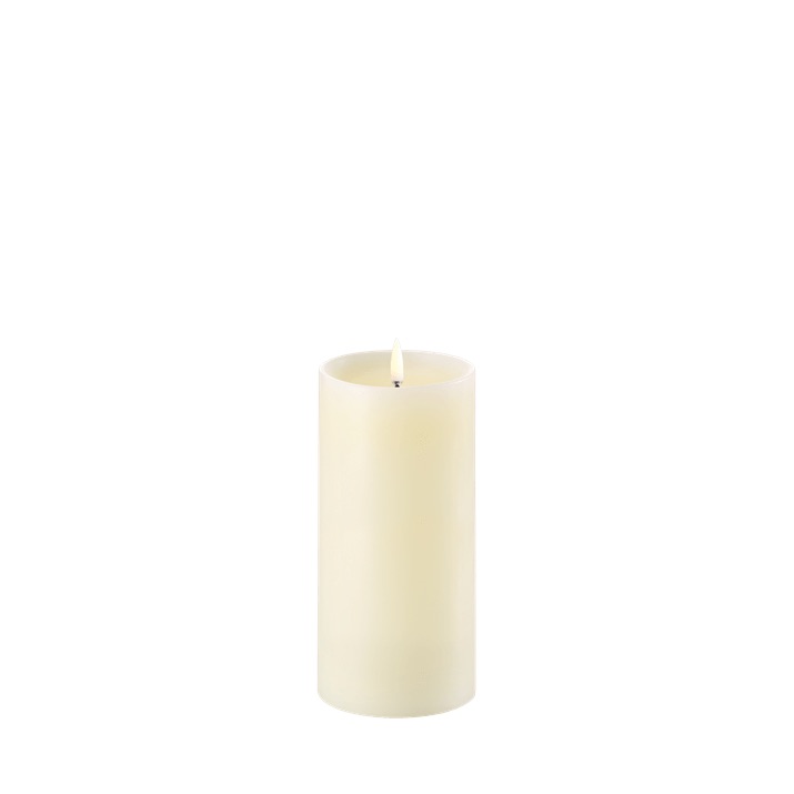 Bougie LED pilier ivoire – effet flamme - Ø 7,8 × H 15,2 cm