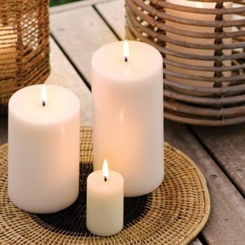 Bougie LED pilier ivoire – effet flamme – Ø 10,1 × H 15 cm