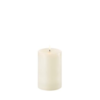Bougie LED pilier ivoire – effet flamme – Ø 10,1 × H 15 cm