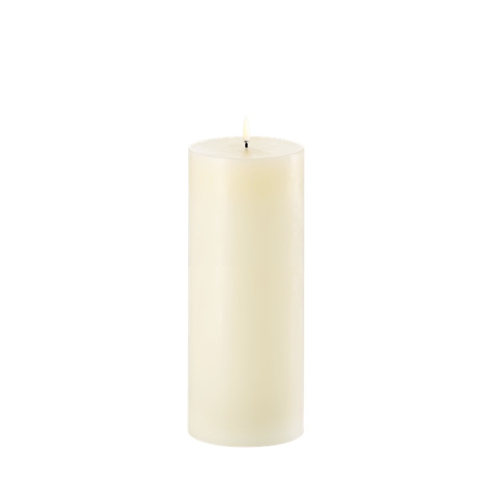 Bougie LED pilier ivoire – effet flamme - Ø 10,1 × H 25 cm