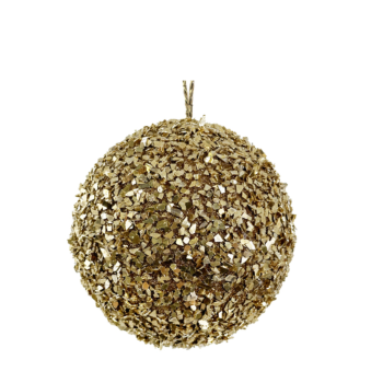 Boule de Noël à éclats dorés scintillants – 12 cm
