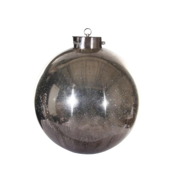 Boule de Noël géante en verre argent vieilli – 30 ou 50 cm
