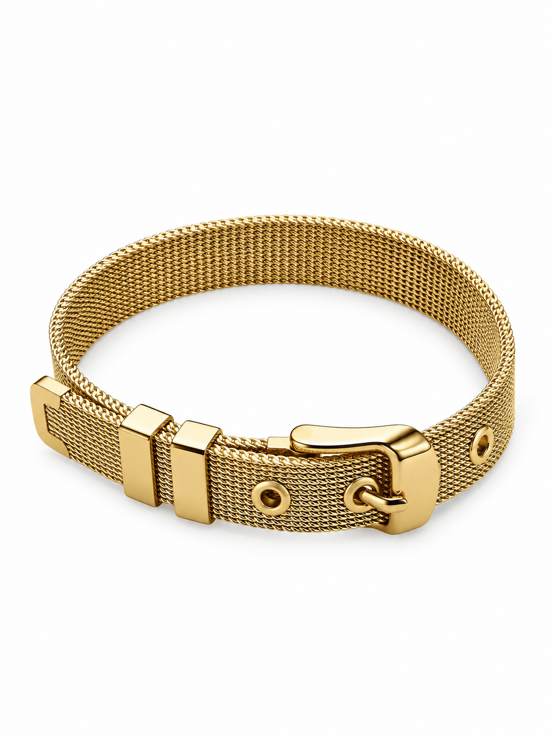 Un bracelet unisexe en maille métallique tressée - noir, argenté ou doré – Image 2
