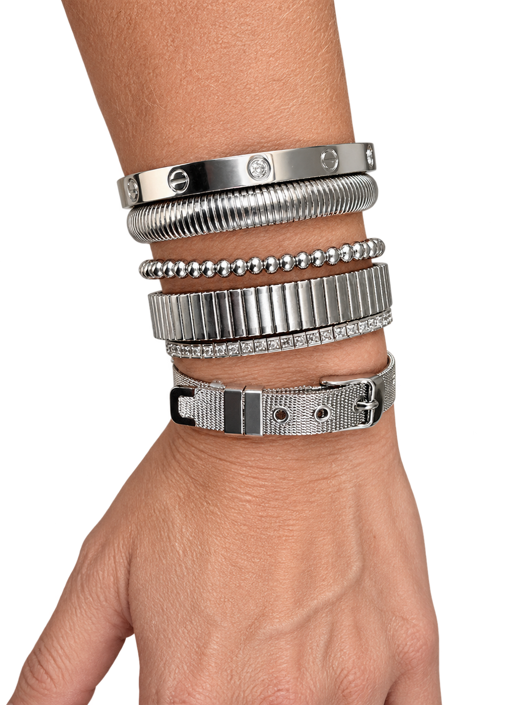 Un bracelet unisexe en maille métallique tressée - noir, argenté ou doré – Image 10