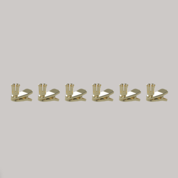 Lot de 6 mini pinces à bougies – métal doré ou argenté – doré
