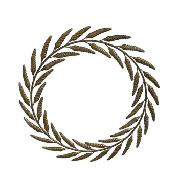 Couronne décorative d’épis de seigle en métal doré vieilli – 58 cm