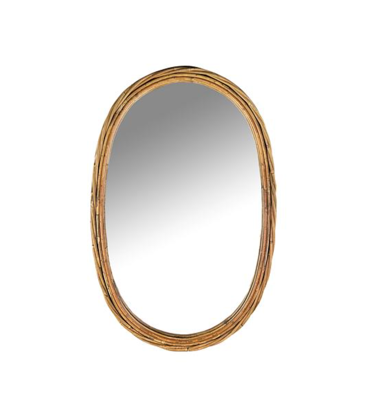 Miroir ovale en rotin - 2 tailles – Image 2