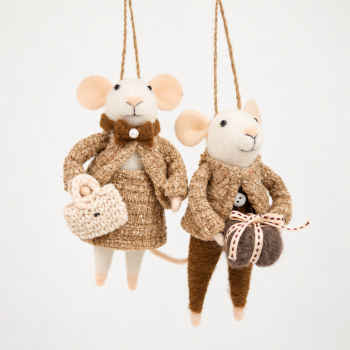 Couple de souris de Noël à suspendre – Suzanne & Marcel
