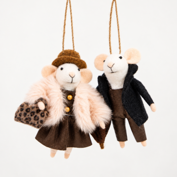 Couple de souris de Noël à suspendre – Colette & Gaston