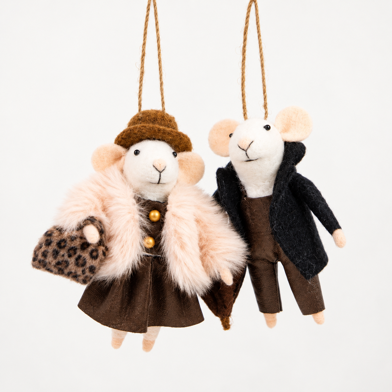 Couple de souris de Noël à suspendre - Colette & Gaston – Image 2
