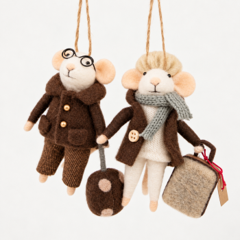 Couple de souris de Noël à suspendre – Madeleine et Anatole