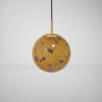 Suspension en verre moucheté ambré “nébuleuse” – Ø 25 cm