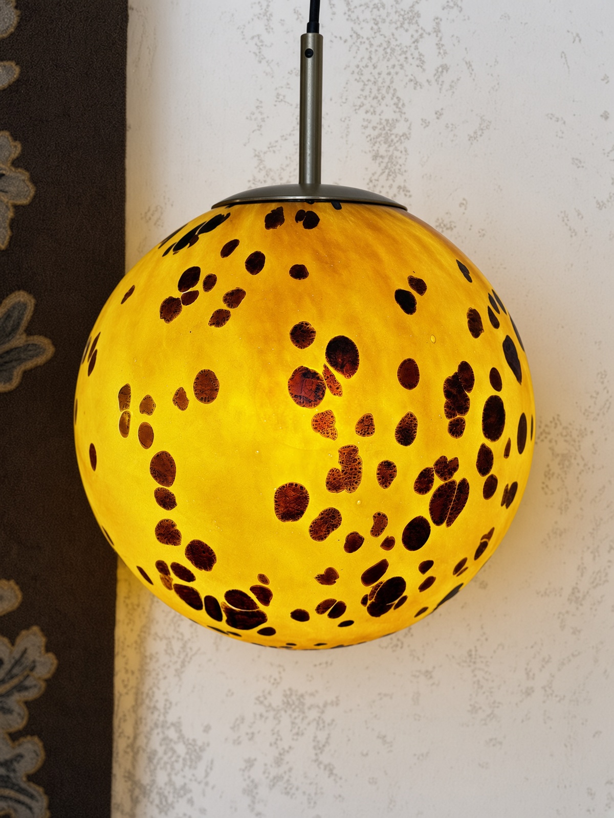 Suspension en verre moucheté ambré "nébuleuse" - Ø 25 cm – Image 7
