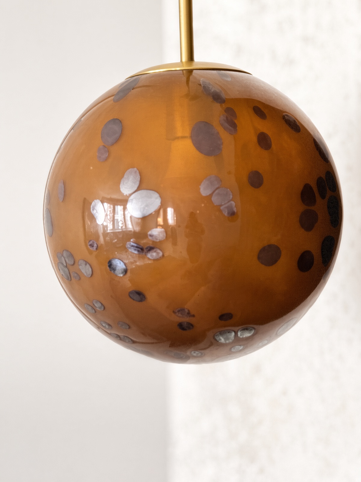 Suspension en verre moucheté ambré "nébuleuse" - Ø 25 cm – Image 5