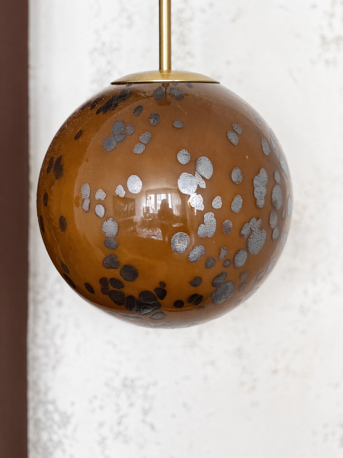 Suspension en verre moucheté ambré "nébuleuse" - Ø 25 cm – Image 4