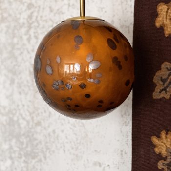 Suspension en verre moucheté ambré “nébuleuse” – Ø 25 cm