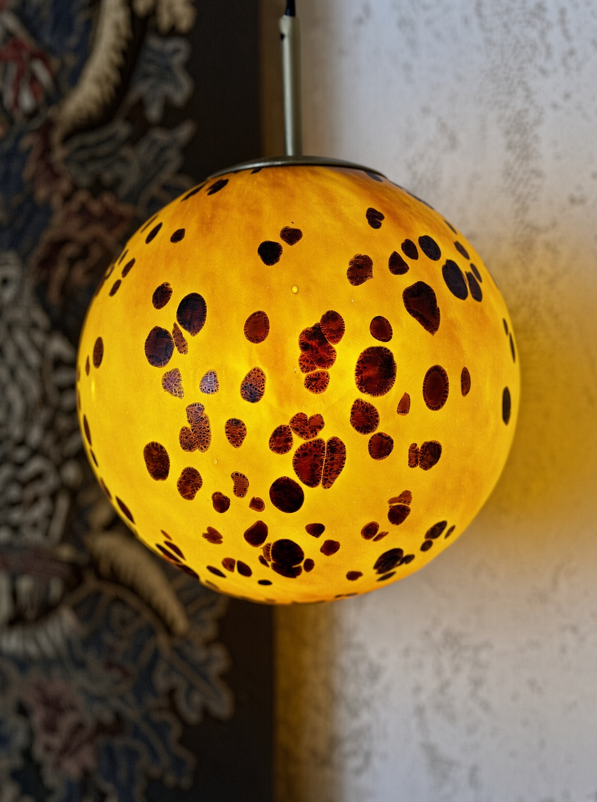 Suspension en verre moucheté ambré "nébuleuse" - Ø 25 cm – Image 9