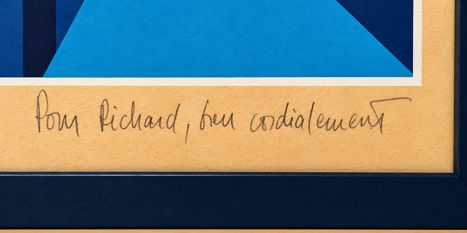 « Fifty Shades of Blue » par YVARAL (Jean-Pierre Vasarely) - Sérigraphie signée et dédicacée - Épreuve d'artiste – Image 4