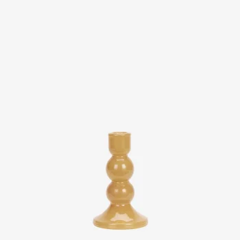Bougeoir en verre orange curry – H15cm