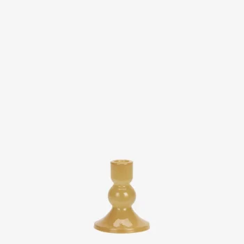 Bougeoir en verre orange curry – H11cm