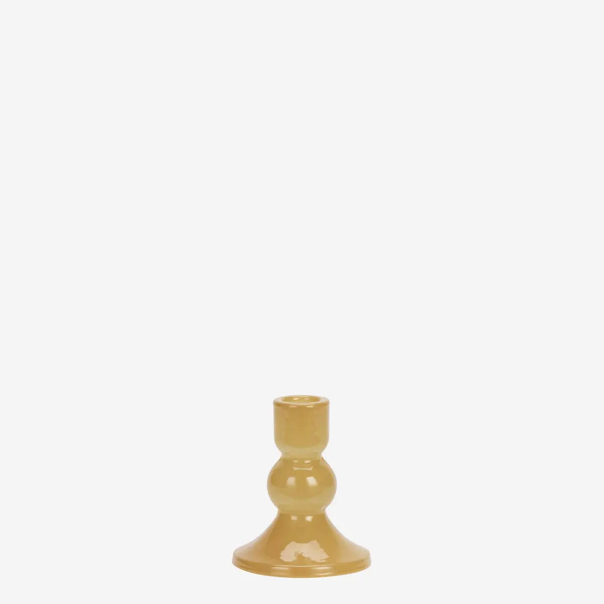 Bougeoir en verre orange curry – H11cm