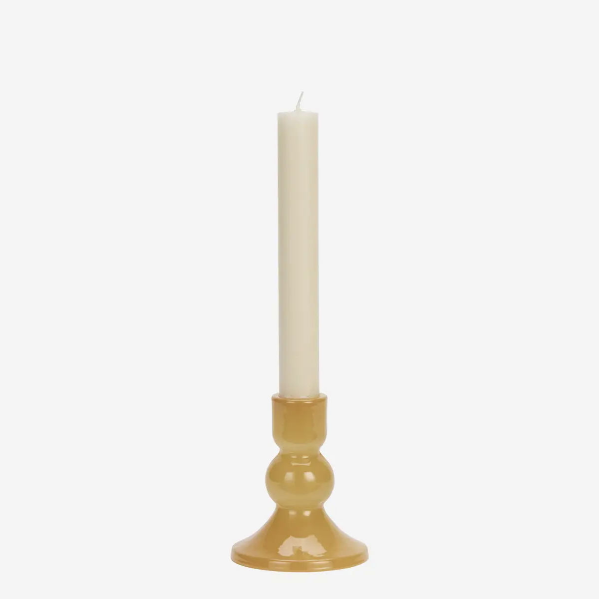 Bougeoir en verre orange curry – H11cm – Image 3