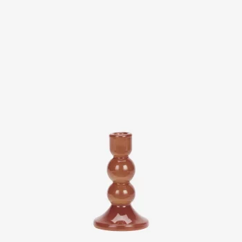 Bougeoir en verre rouge paprika – H15cm