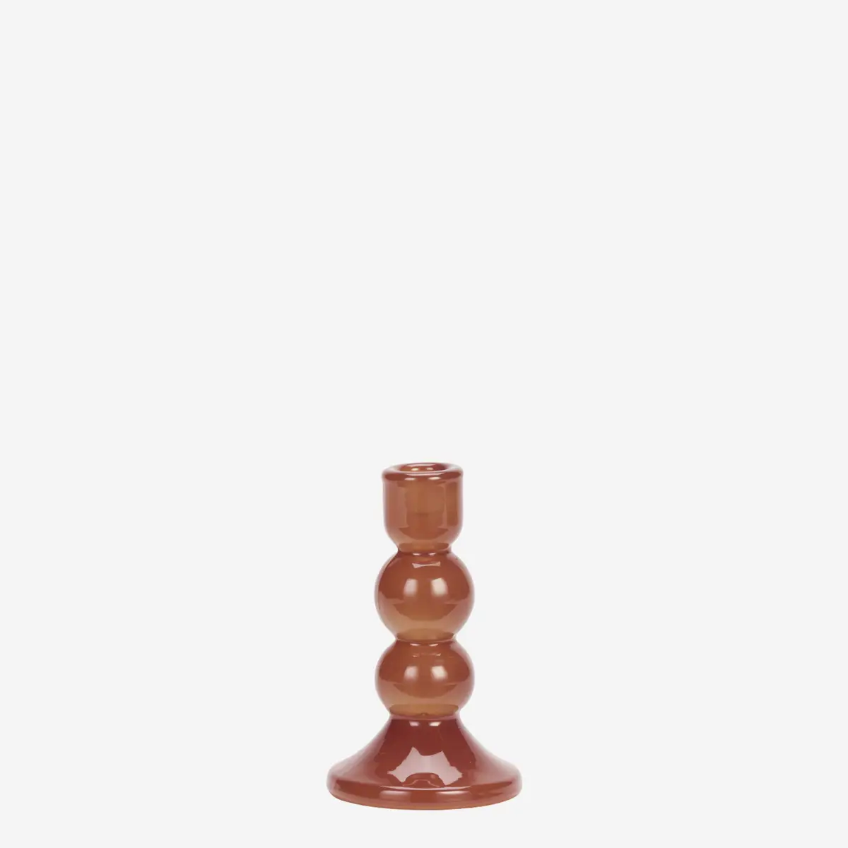 Bougeoir en verre rouge paprika – H15cm
