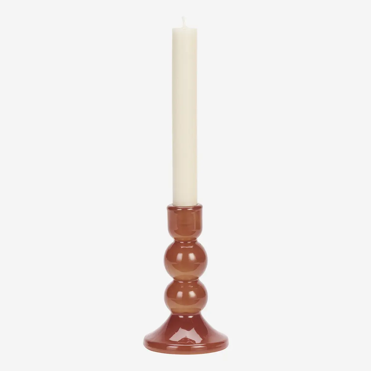 Bougeoir en verre rouge paprika – H15cm – Image 3