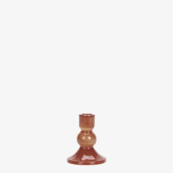 Bougeoir en verre rouge paprika – H11cm