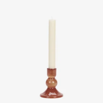 Bougeoir en verre rouge paprika – H11cm